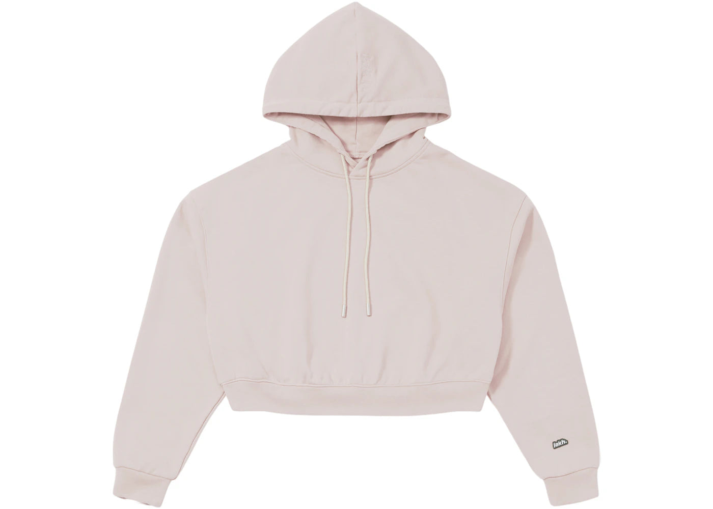 LAKH Knitted Cropped Hoodie Pale Pink