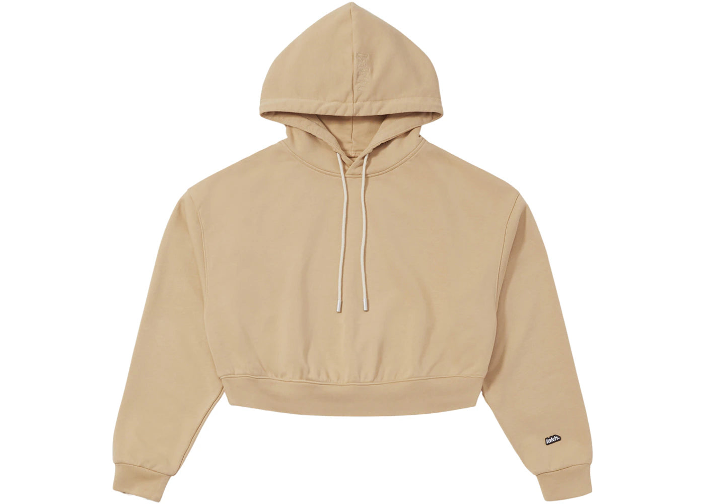 LAKH Knitted Cropped Hoodie Sand
