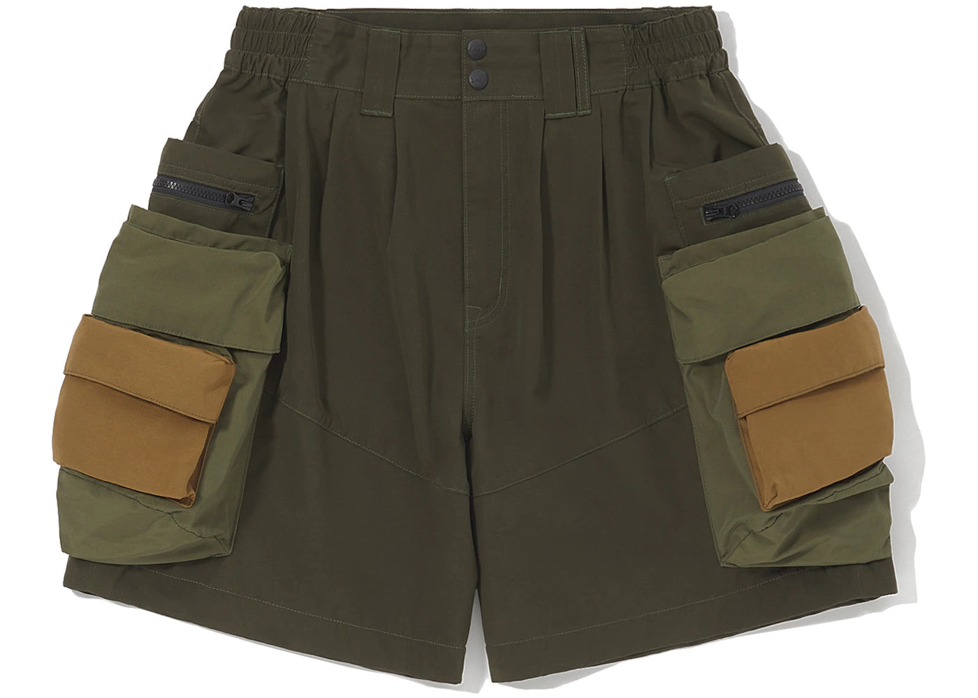 LAKH Patch Pocket Utility Shorts Olive