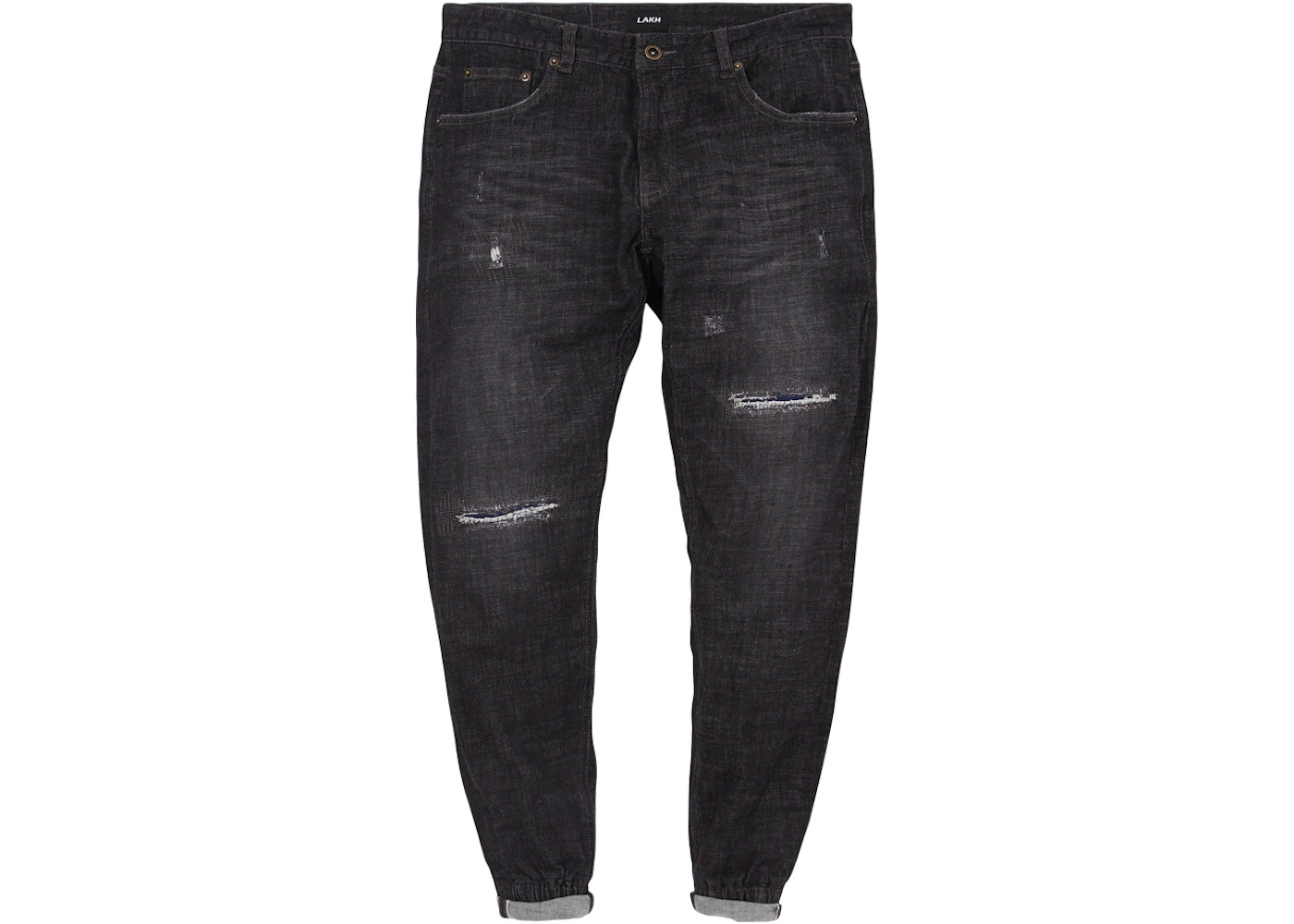 LAKH Pinroll Jogger Denim 2.0 Distressed Black