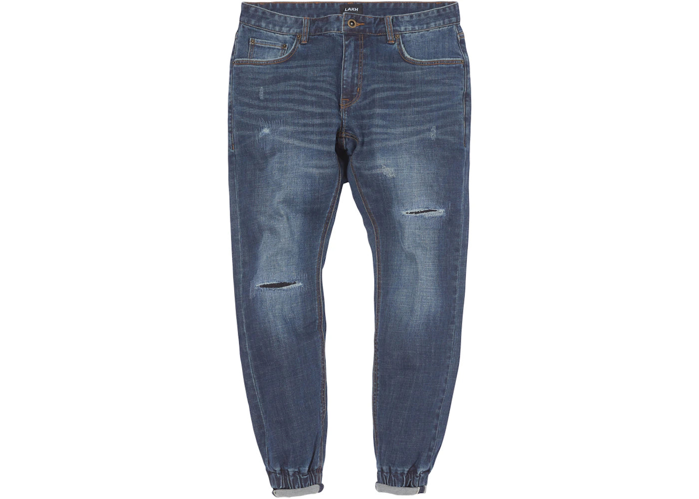 LAKH Pinroll Jogger Denim 2.0 Distressed Navy