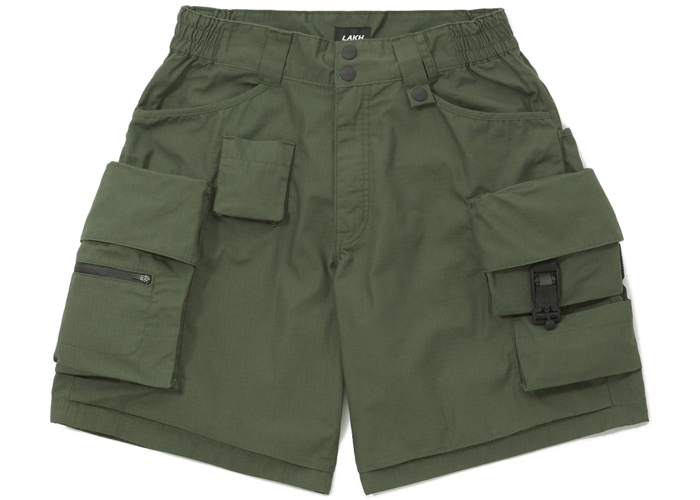 LAKH Twelve Pockets Cargo Shorts Army Green