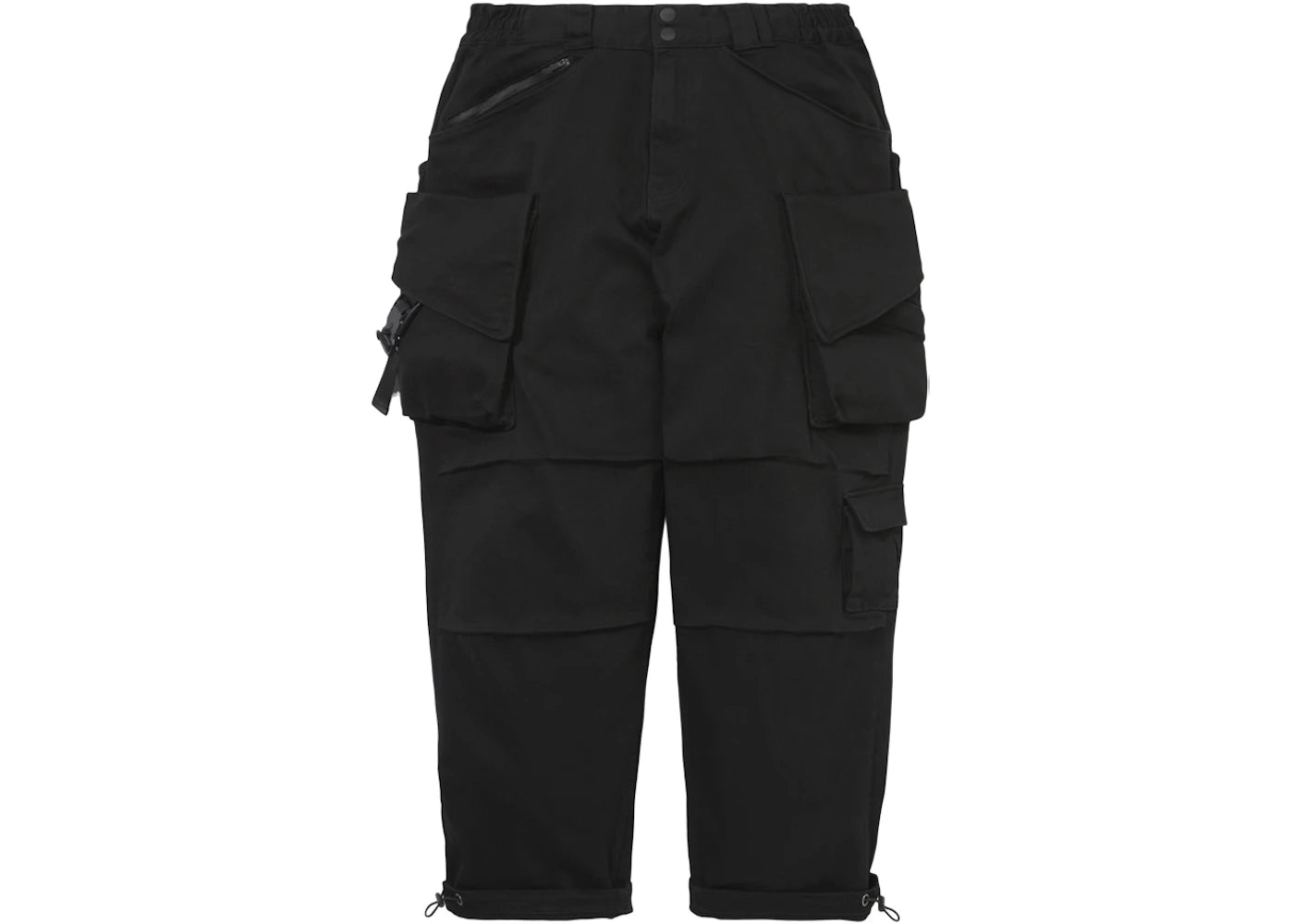LAKH Twelve Pockets Cotton Cargo Pants Black