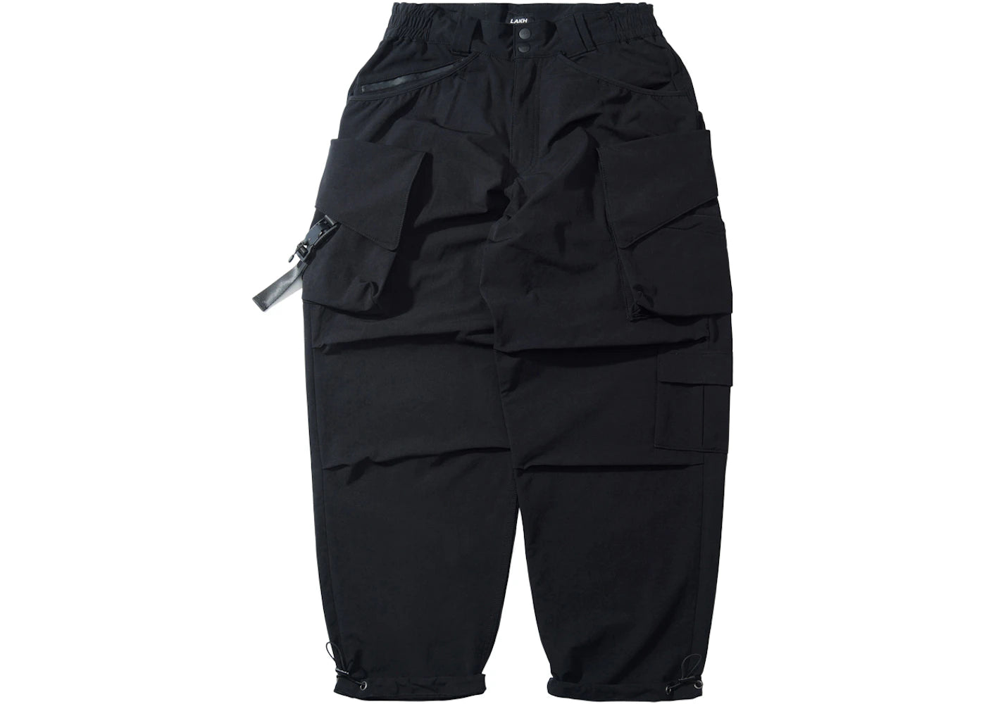 LAKH Twelve Pockets Nylon Cargo Pants Black