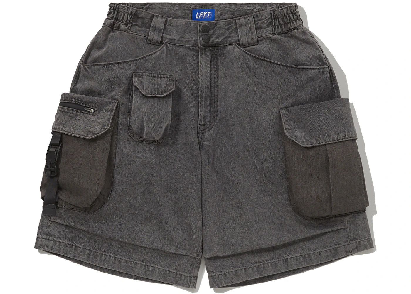 LAKH x LFYT Ten Pockets Cargo Shorts Washed Grey