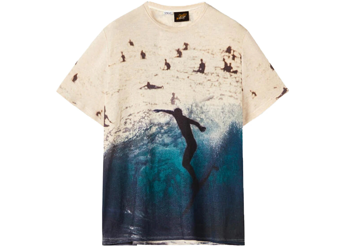 LOEWE All-over Surf Print T-Shirt Ecru/Navy Blue