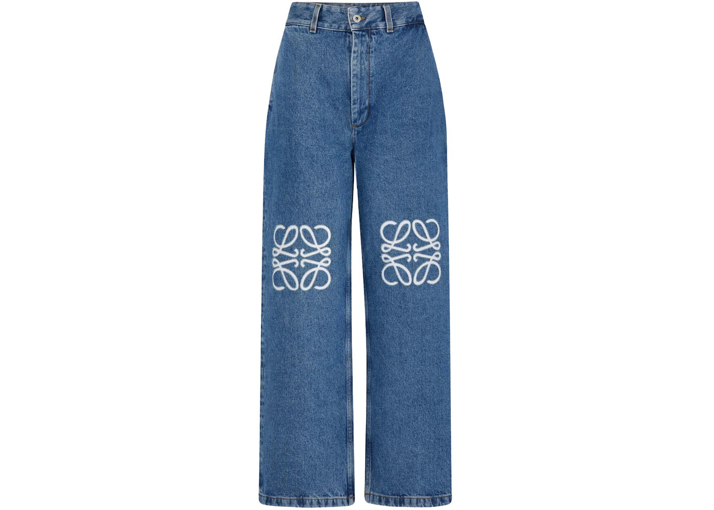 LOEWE Anagram Baggy Jeans in Denim Blue