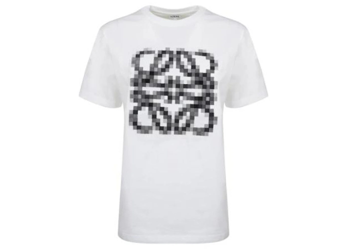 LOEWE Anagram Pixellated T-shirt in Cotton Jersey White/Black