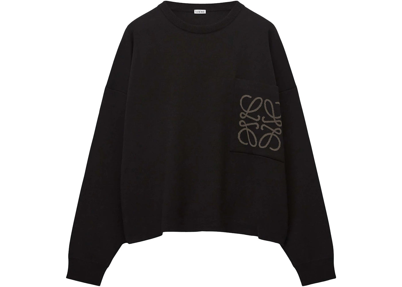 LOEWE Anagram Pocket Cotton And Viscose Sweater Black