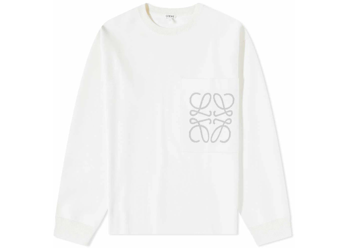 LOEWE Anagram Pocket Cotton And Viscose Sweater Soft White