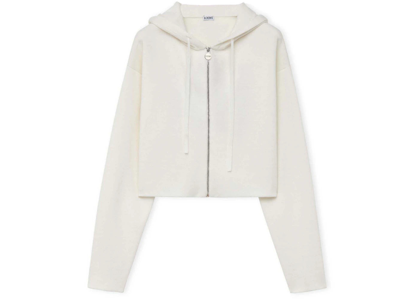 LOEWE Anagram Zip-Up Hoodie In Wool White