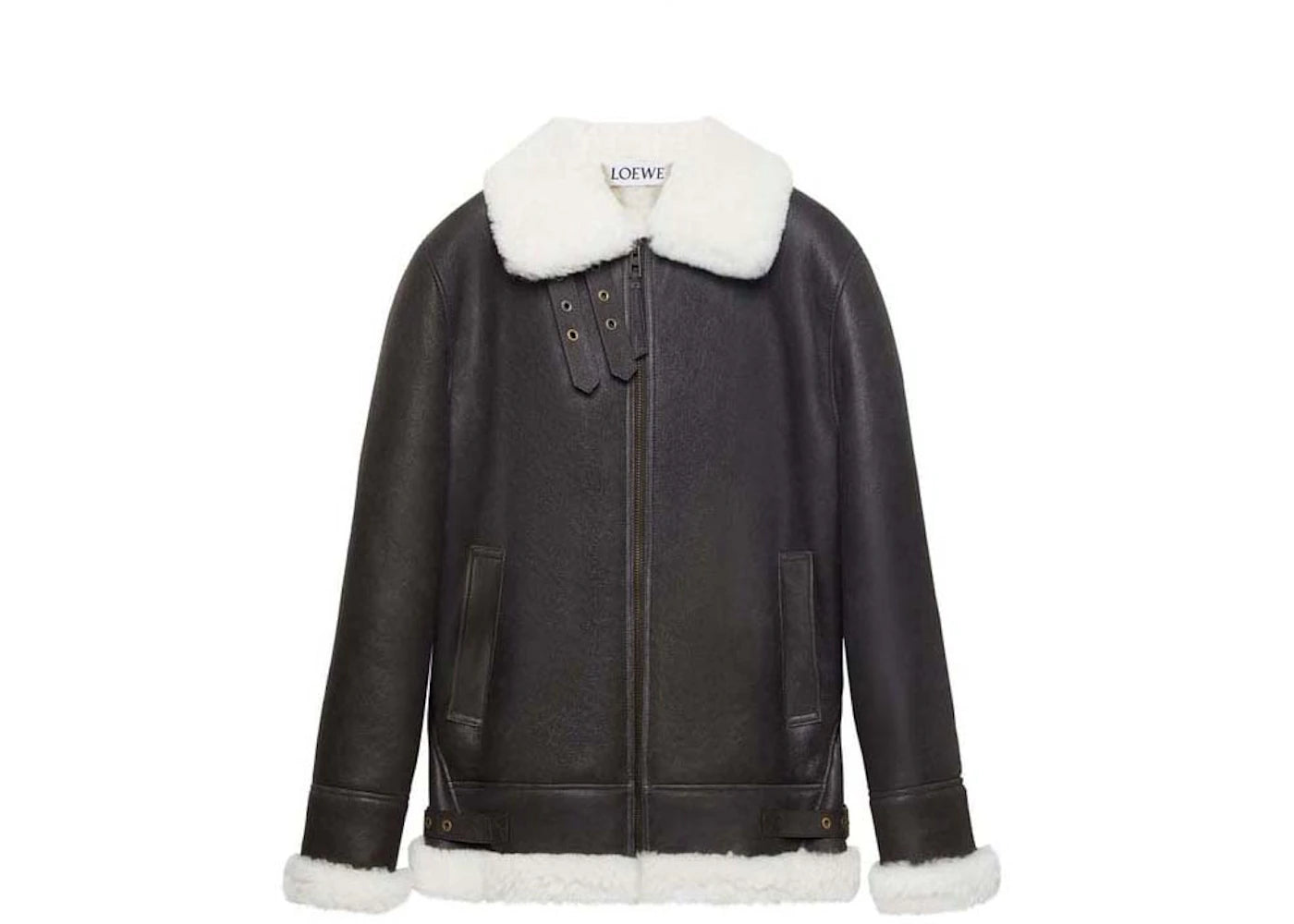 LOEWE Aviator Jacket in Shearling White/Brown