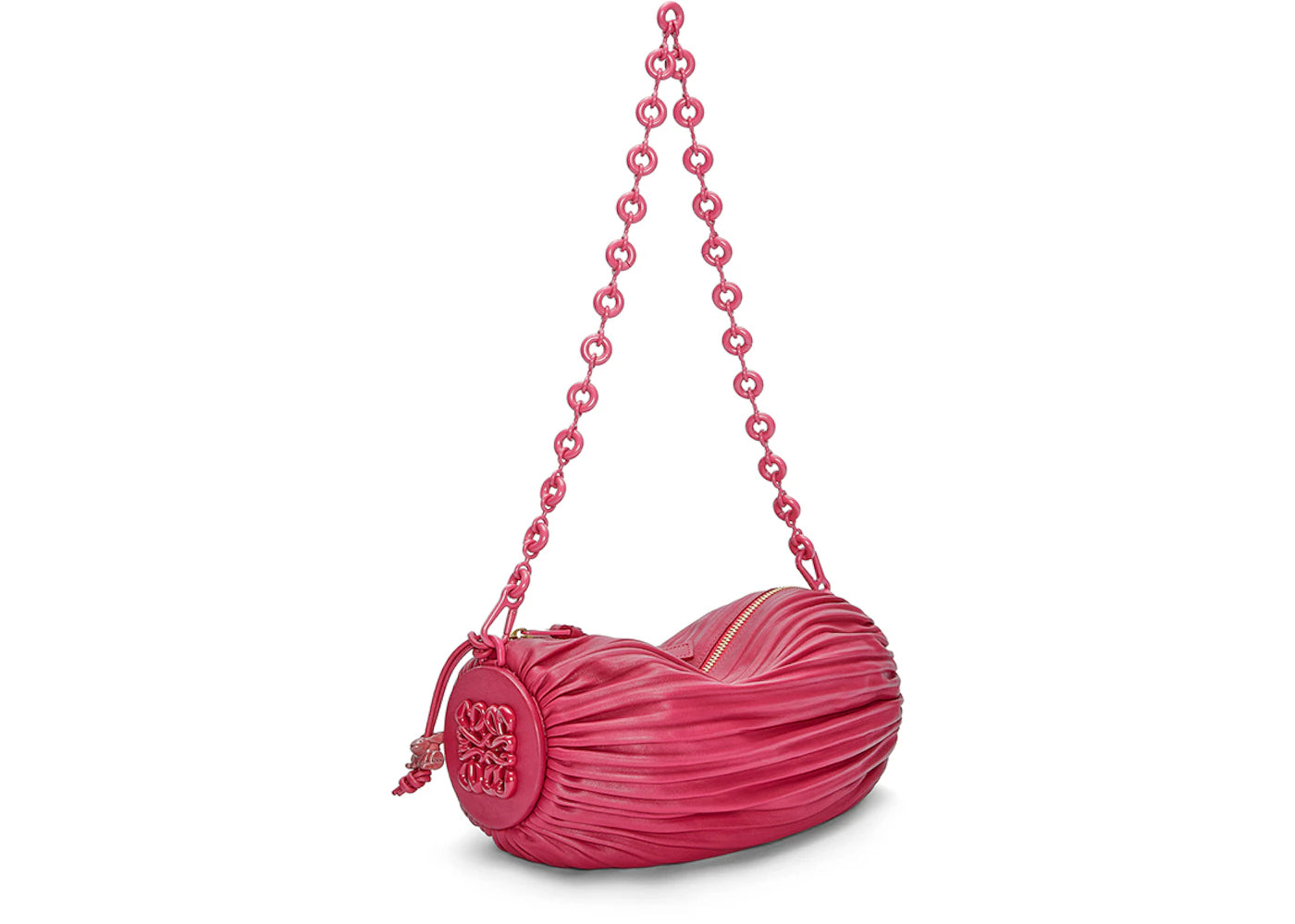 LOEWE Bracelet Pouch In Pleated Nappa Ruby Red Glaze