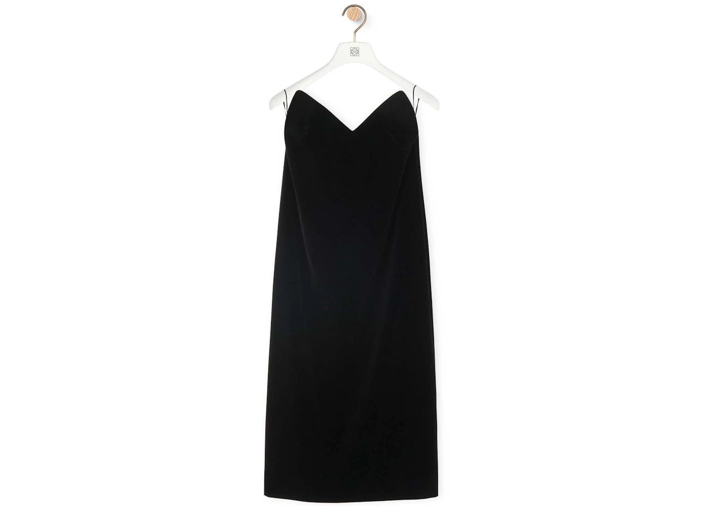 LOEWE Bustier Dress in Cotton Velvet Black