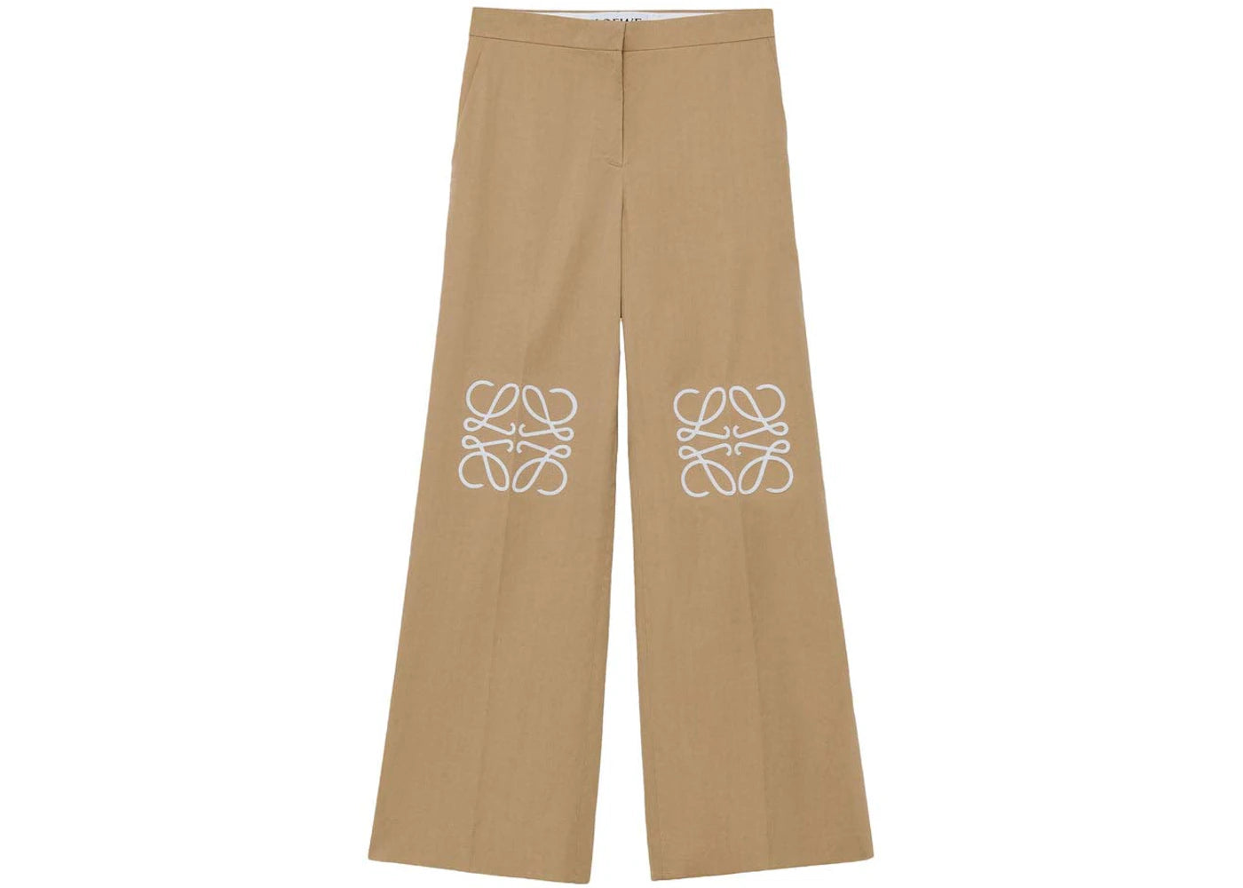 LOEWE Cotton and Silk Trousers Beige