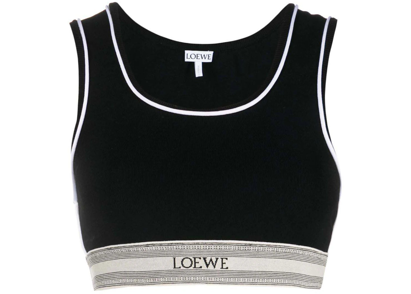 LOEWE Cropped Tank Top In Viscose Black