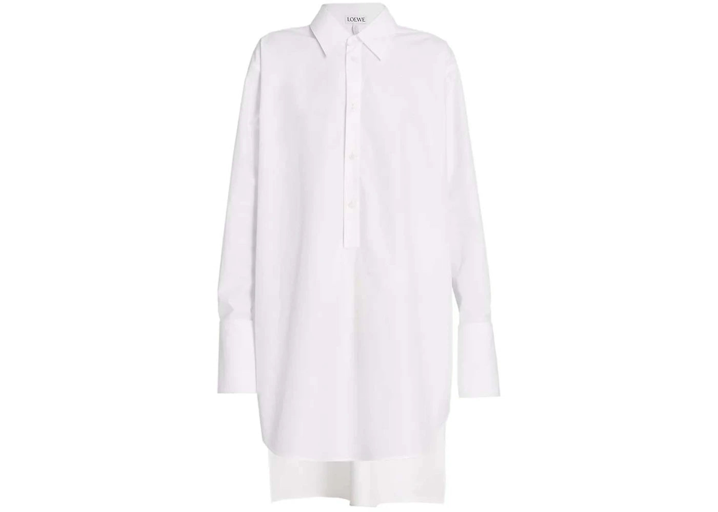 LOEWE Deconstructed Cotton Shirt Dress Optic White