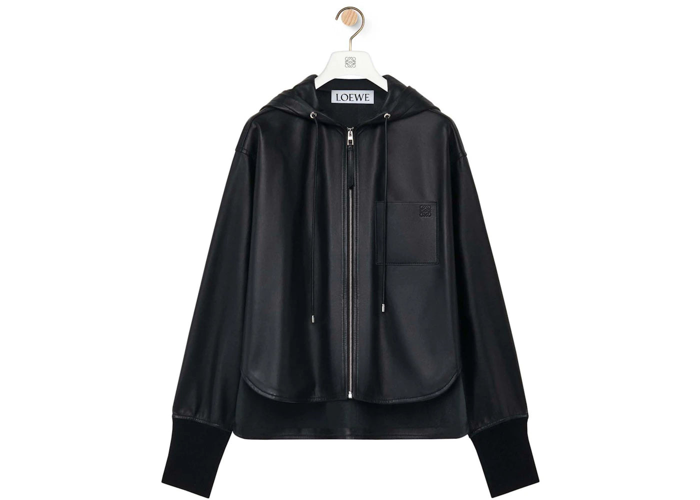 LOEWE Hooded Jacket In Nappa Lambskin Black