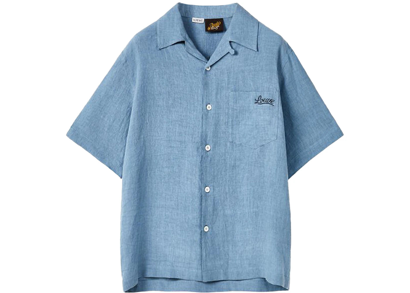 LOEWE Linen Bowling Shirt Jeans Blue