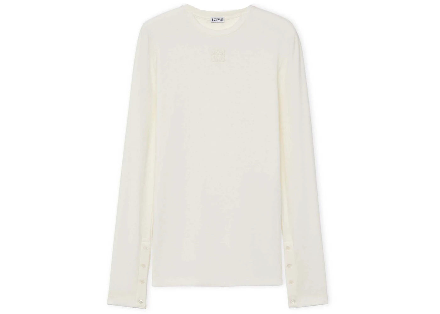 LOEWE Long Sleeve Top In Modal Ivory White