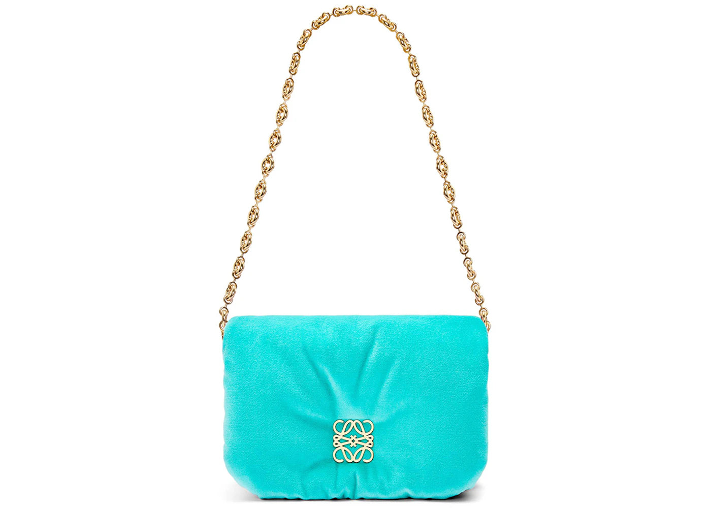 LOEWE Mini Puffer Goya Bag In Velvet Caribbean Blue