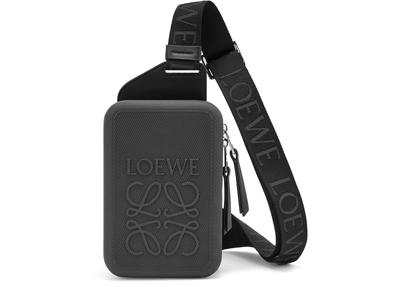 LOEWE Molded Sling In Diamond Rubber And Calfskin Black
