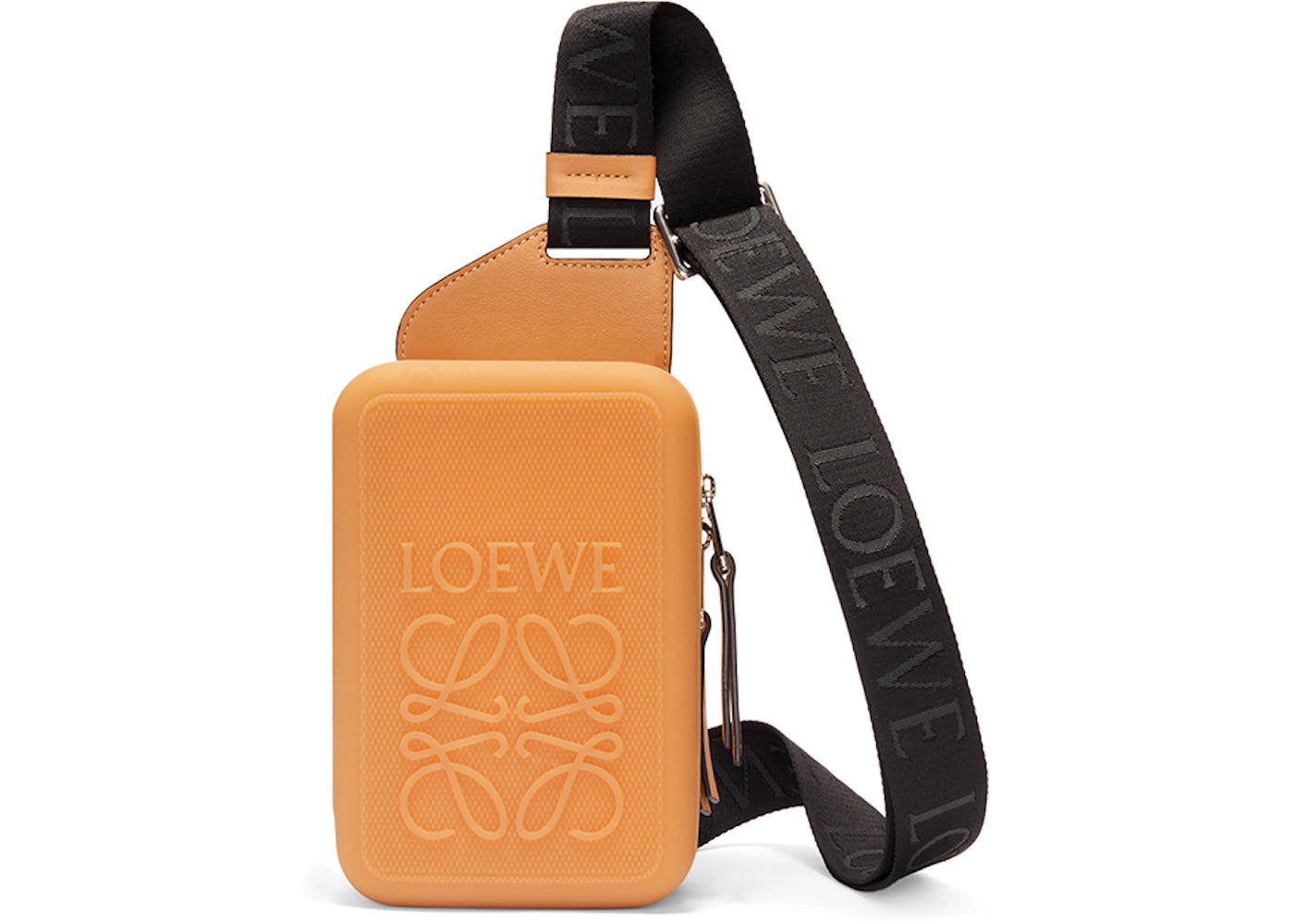 LOEWE Molded Sling In Diamond Rubber And Calfskin Natural/Black