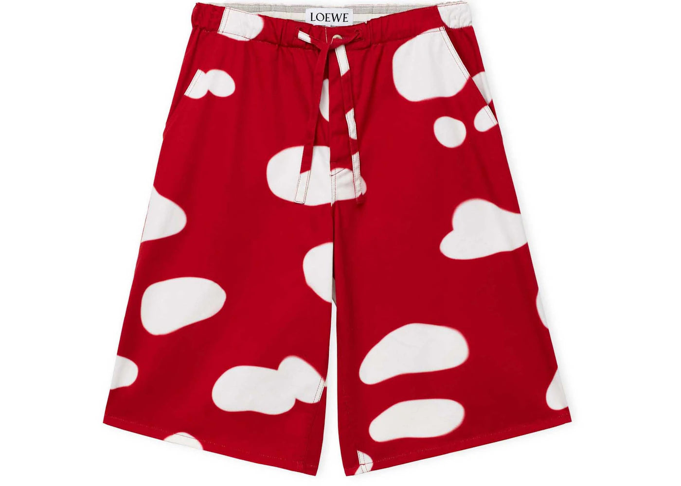 LOEWE Mushroom Bermuda In Denim Red/White