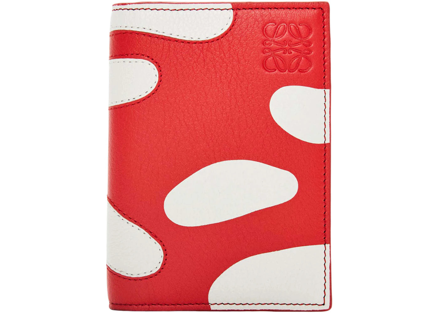 LOEWE Mushroom Bifold Cardholder in Classic Calfskin Dark Red