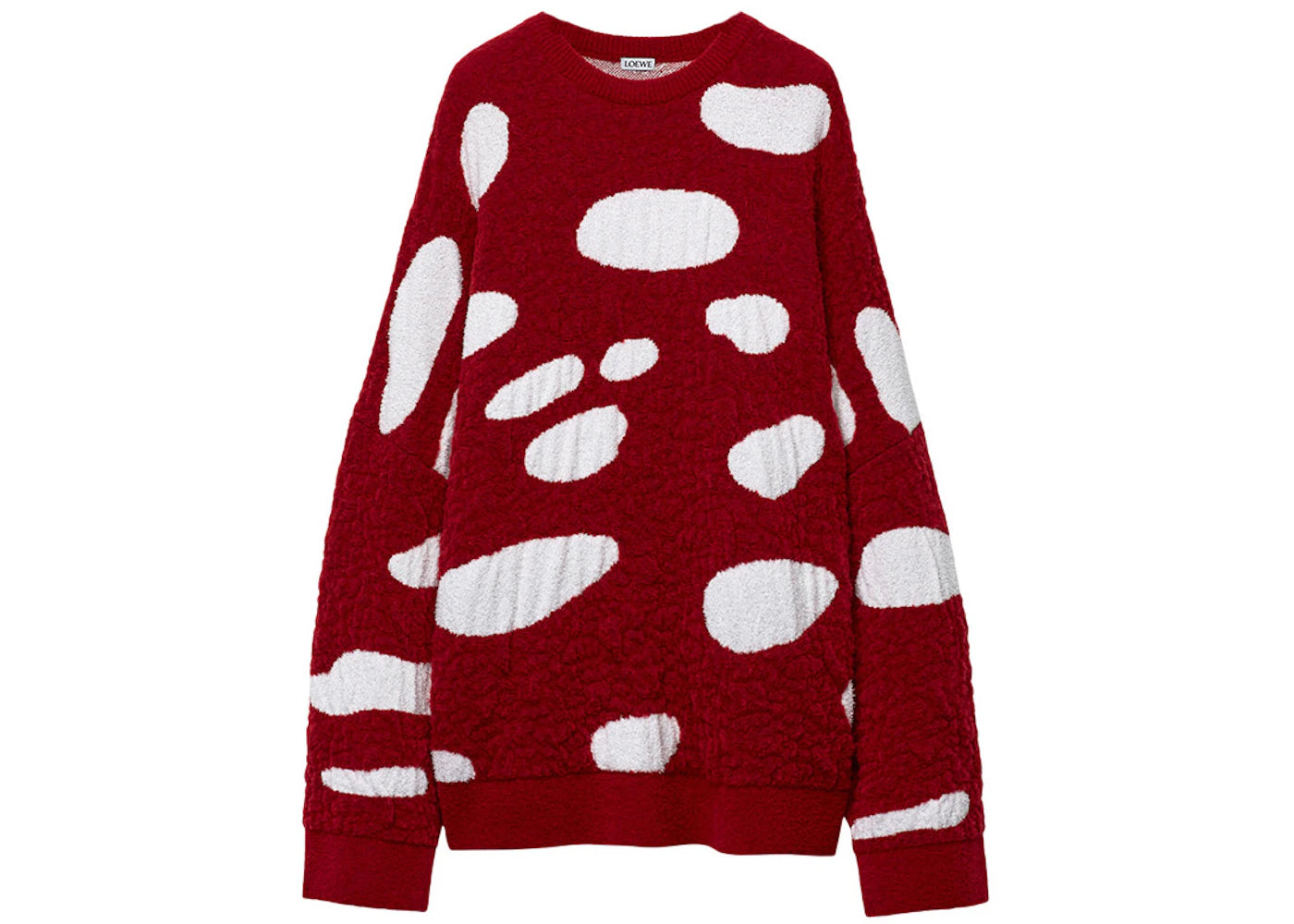 LOEWE Mushroom Sweater in Technical Wool Red/White
