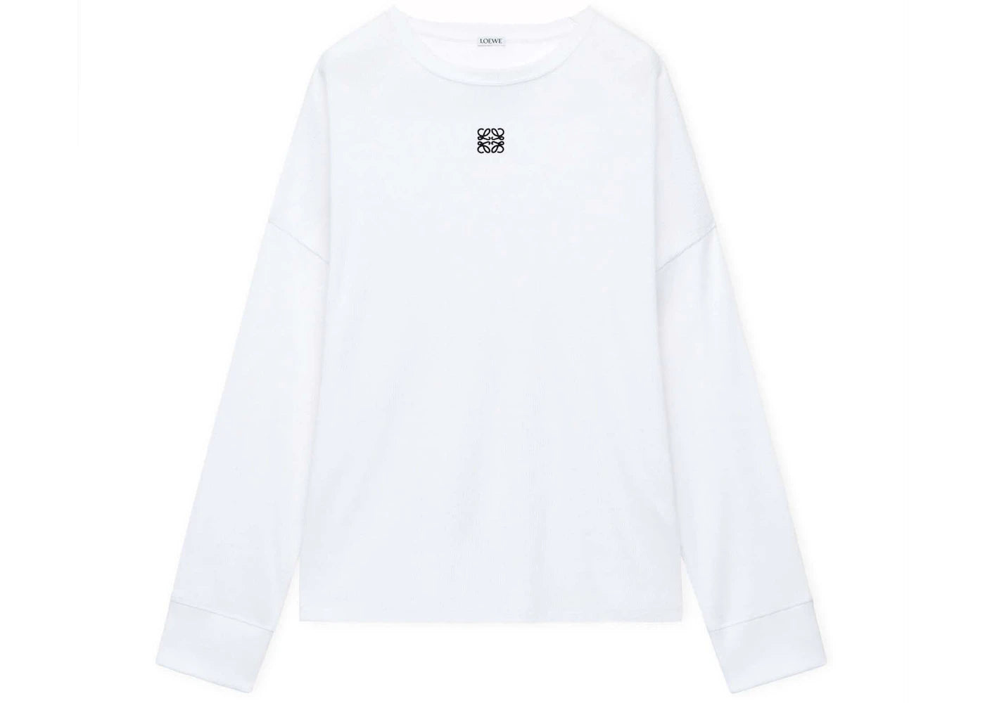 LOEWE Oversized Fit Long Sleeve T-Shirt in Cotton White