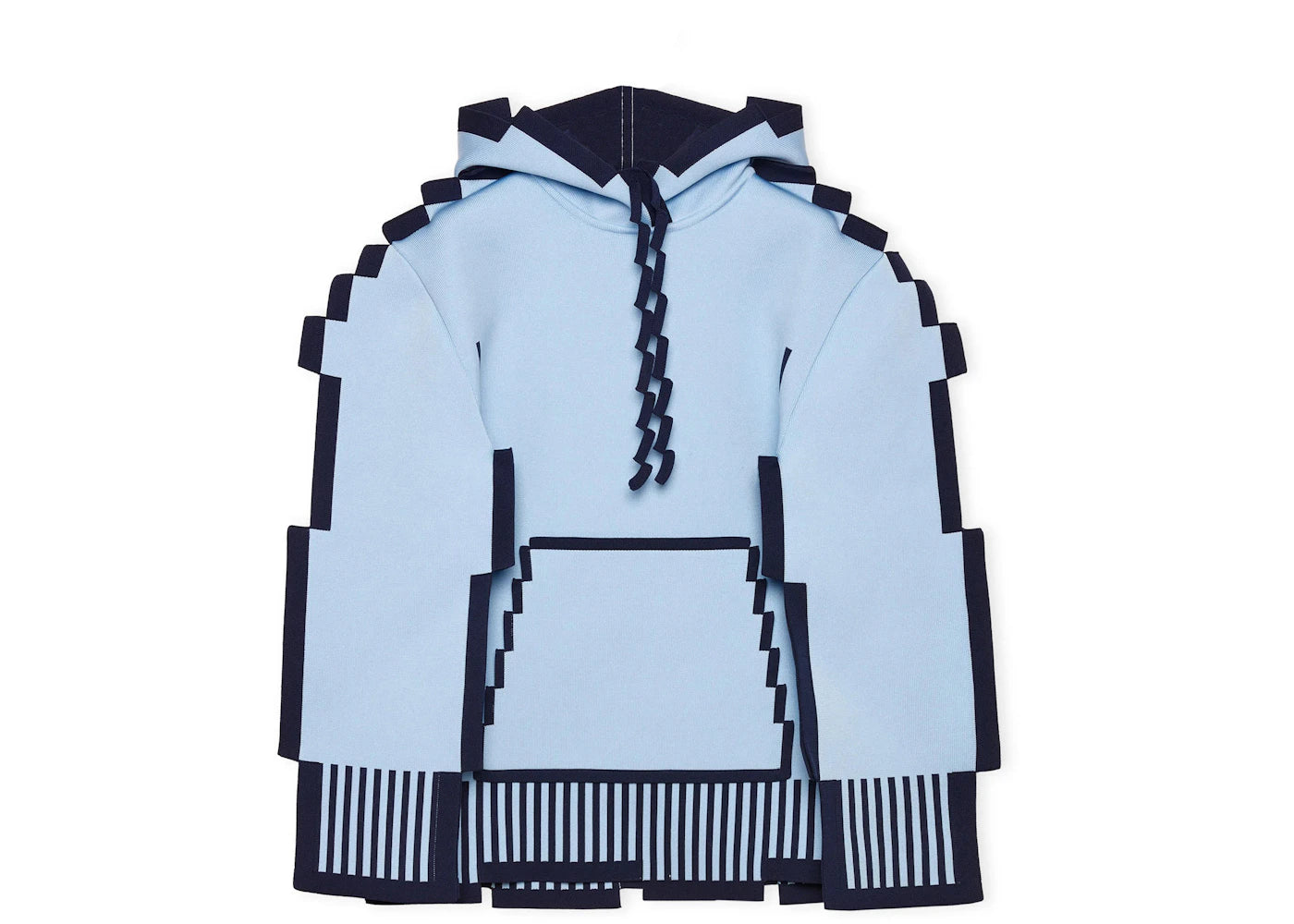 LOEWE Pixellated Hoodie In Technical Knit Light Blue