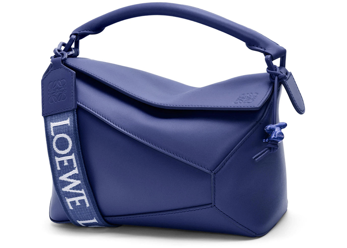 LOEWE Puzzle Edge Bag In Satin Calfskin Small Deep Purple Glaze