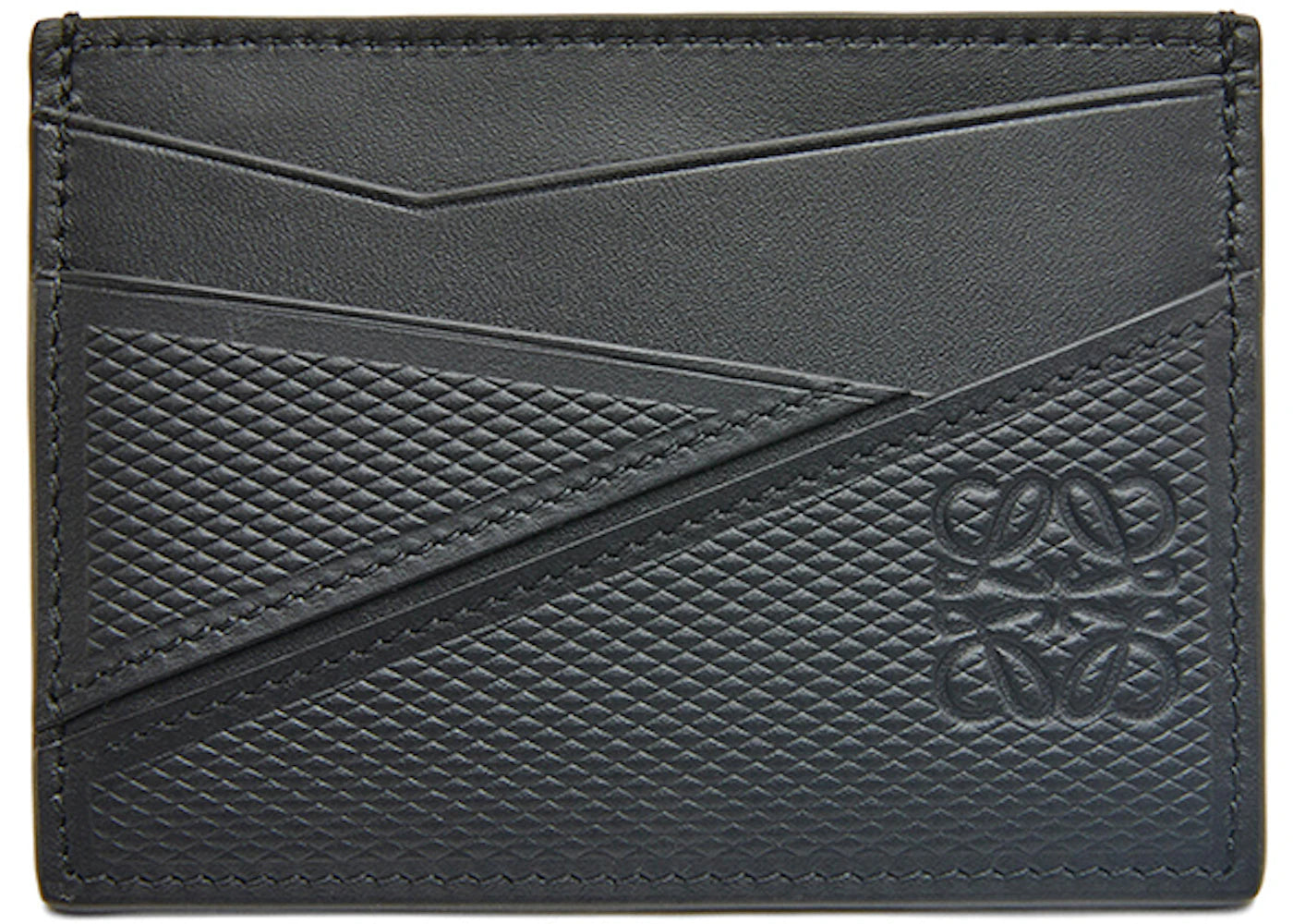 LOEWE Puzzle Plain Cardholder In Diamond Calfskin Black