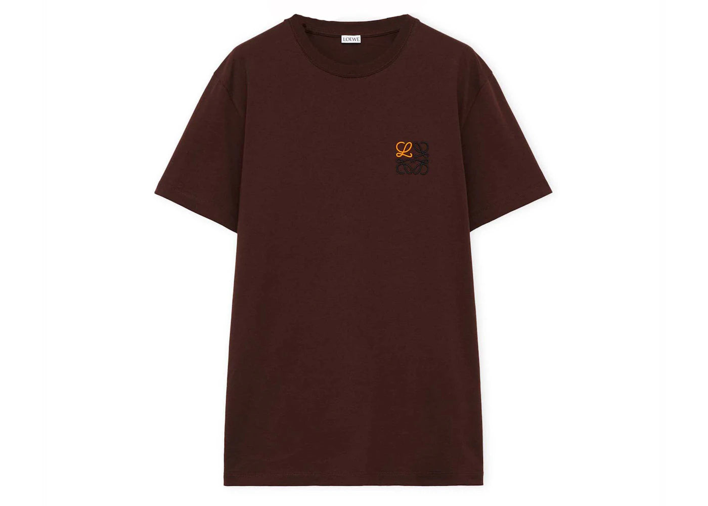 LOEWE Regular Fit T-Shirt in Cotton Chocolate Brown