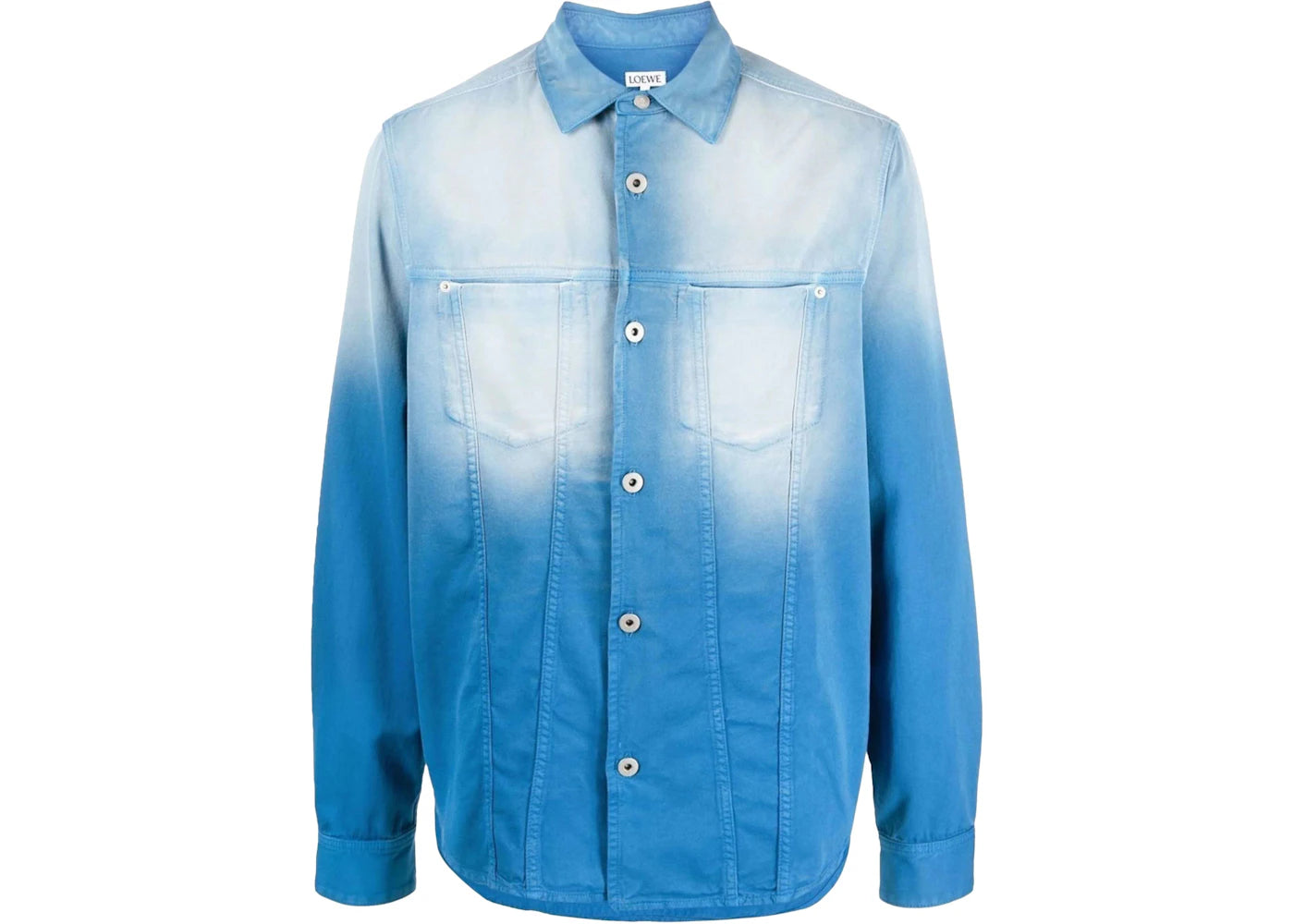LOEWE Sunbleach Denim Regular Fit Overshirt Shirt Blue