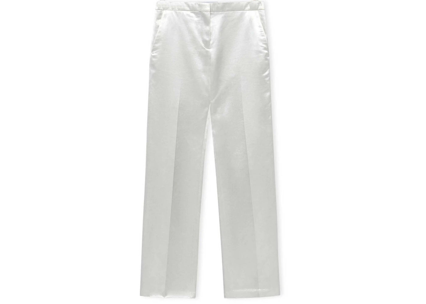 LOEWE Tailored Trousers in Cotton Satin Ivory