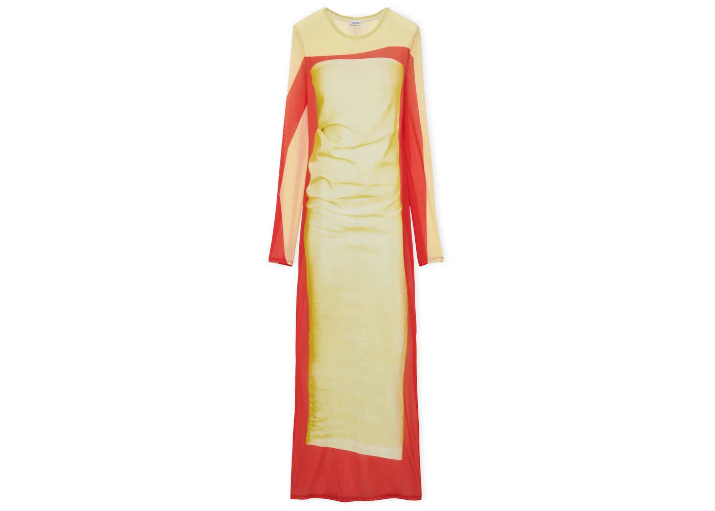LOEWE Tube Dress In Mesh Yellow/Red