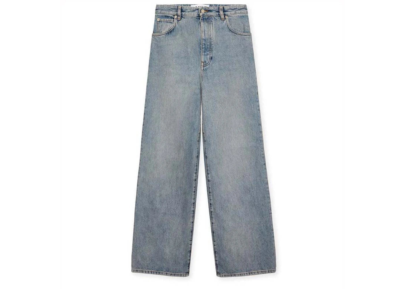 LOEWE Wide Leg Jeans in Denim Washed Denim