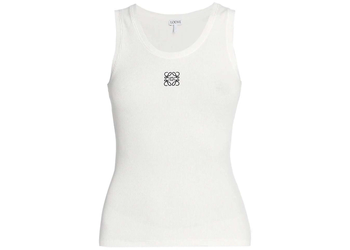 LOEWE Women's Anagram Cotton Tank Top White/Black