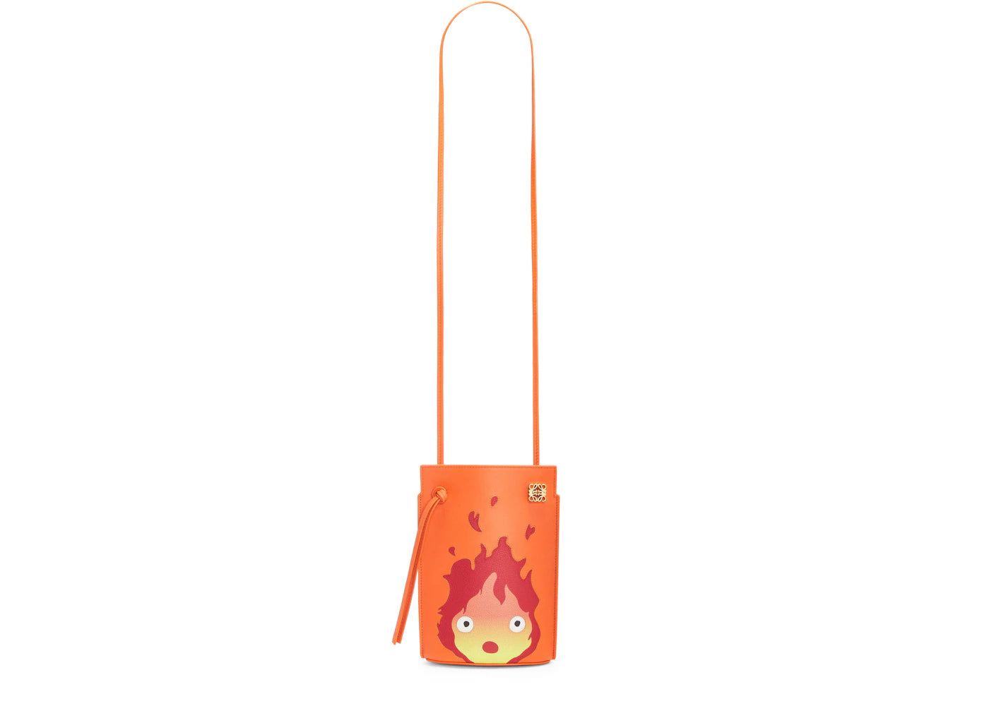 LOEWE x Howls Calcifer Dice Pocket In Classic Calfskin Orange