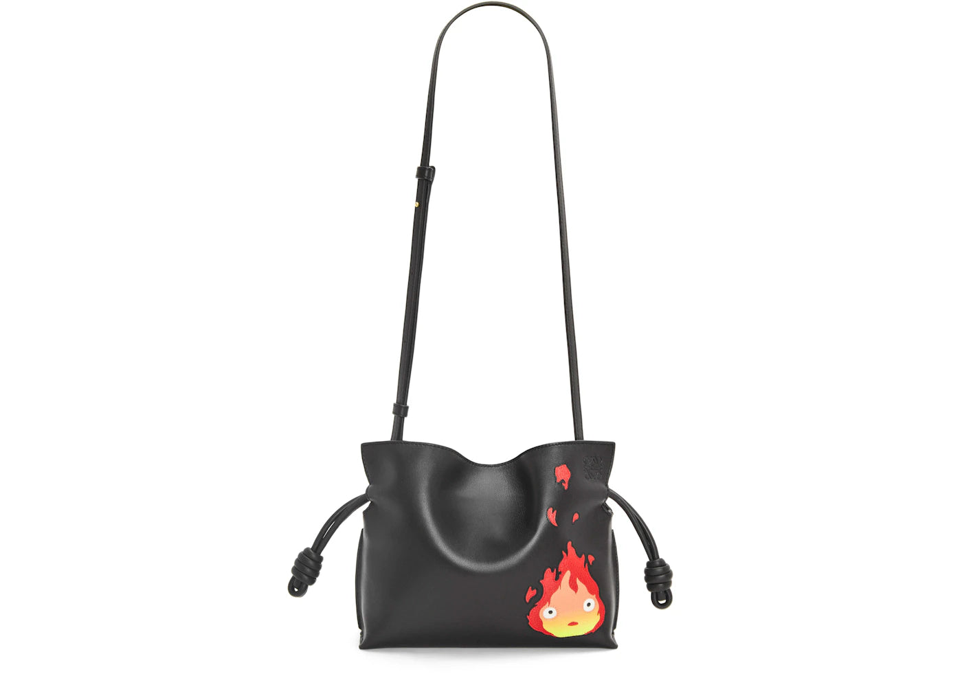 LOEWE x Howls Calcifer Mini Flamenco Clutch In Nappa Calfskin Black