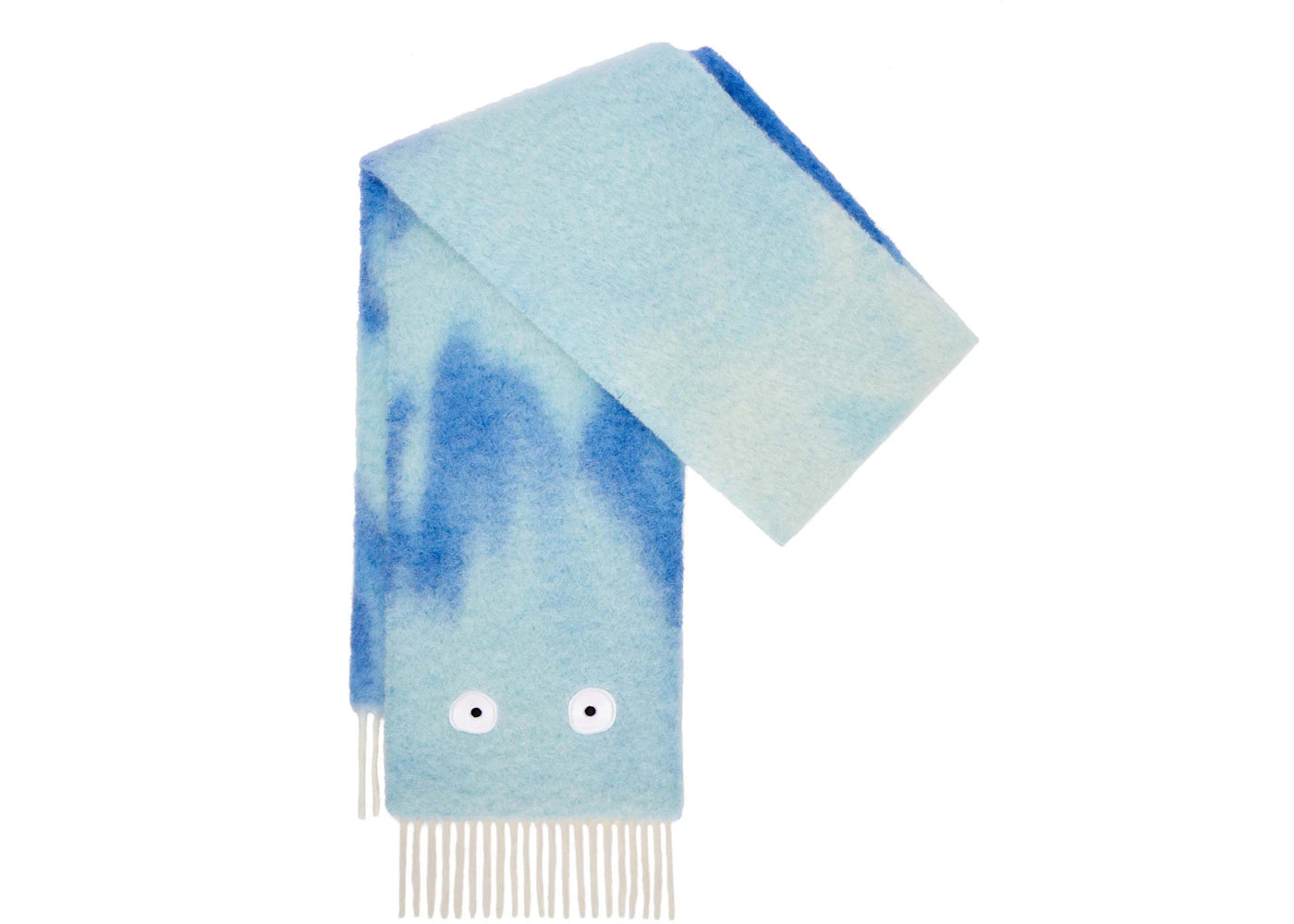 LOEWE x Howls Calcifer Scarf In Mohair And Wool Blend Blue/Light Blue