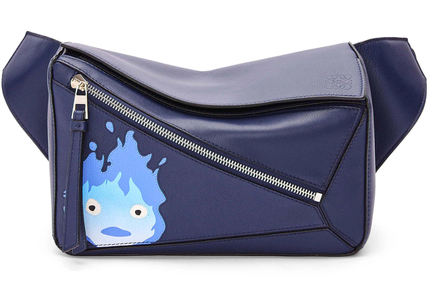 LOEWE x Howls Calcifer Small Puzzle Bumbag In Classic Calfskin Marine