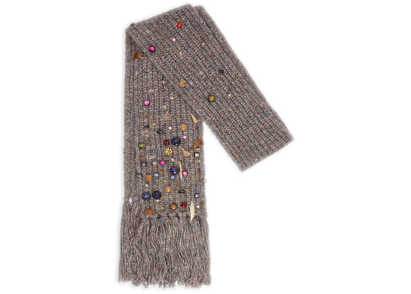 LOEWE x Howls Embellished Scarf In Cashmere And Wool Blend Multicolor