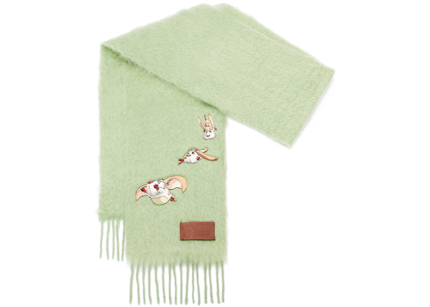 LOEWE x Howls Heen Scarf In Mohair And Wool Blend Light Turquoise