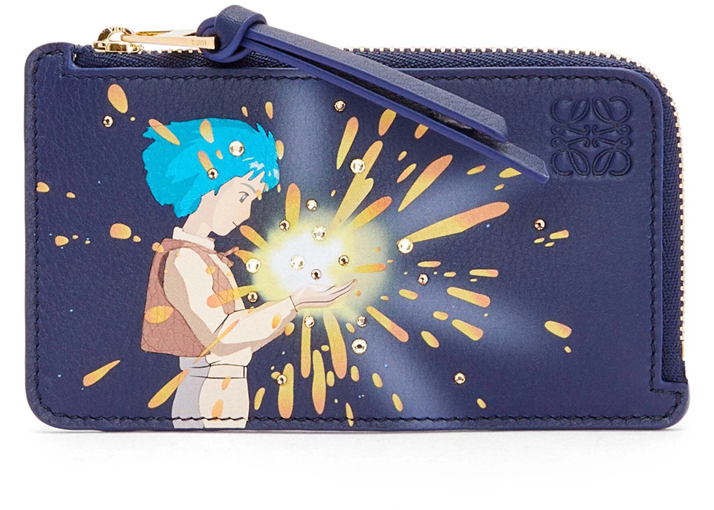 LOEWE x Howls Magical Sky Coin Cardholder In Classic Calfskin And Crystal Marine