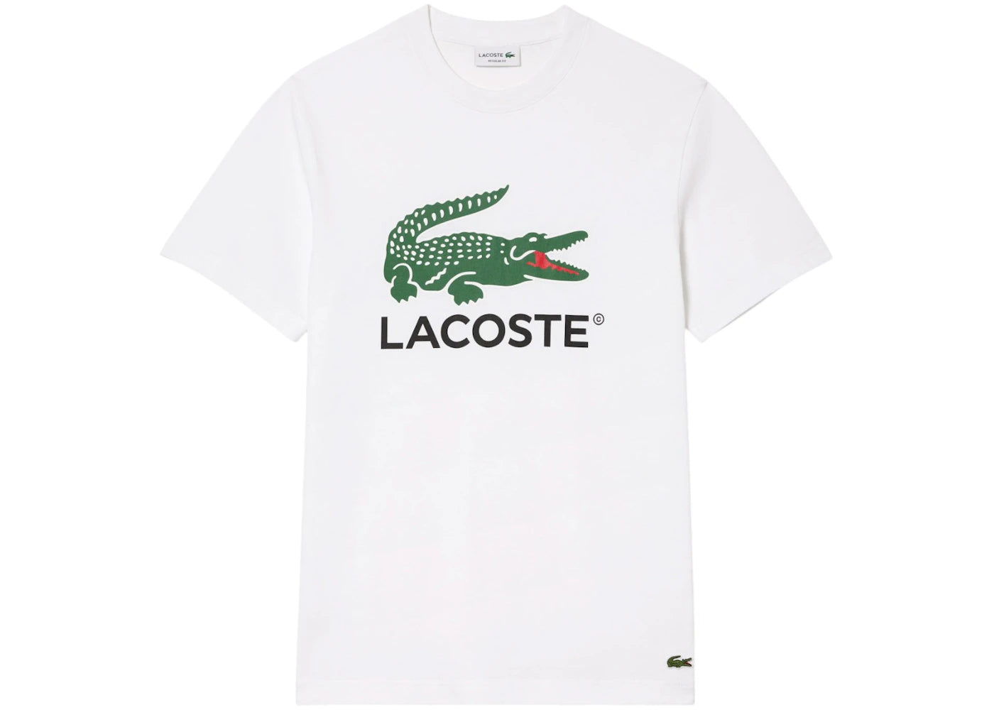 Lacoste Signature Print Cotton T-shirt White