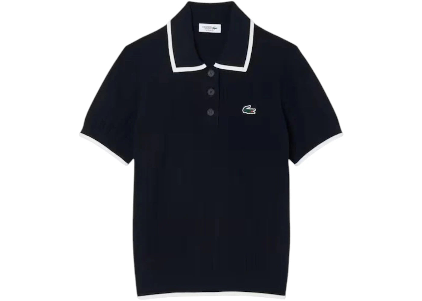 Lacoste Women's Short Sleeved Polo Collar Golf Sweater Navy Blue