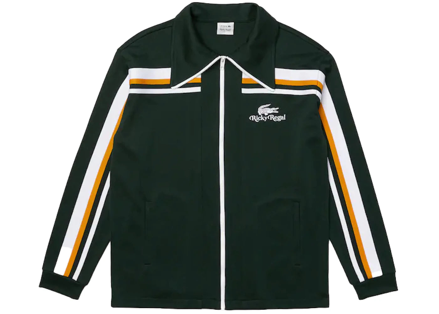 Lacoste x Ricky Regal Contrast Striped Piqué Zip Jacket Green